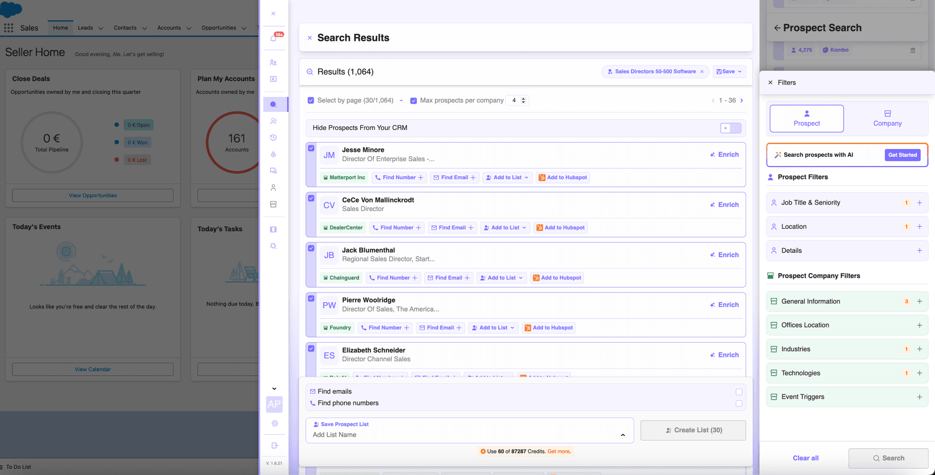 Create lists & enrich leads